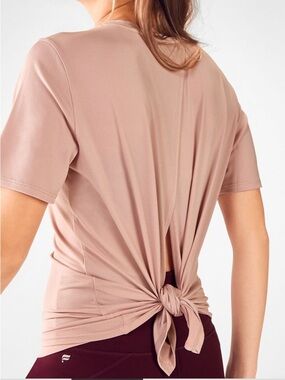 Fabletics Dusty Rose Vivienne Cross Back Tee (XS)